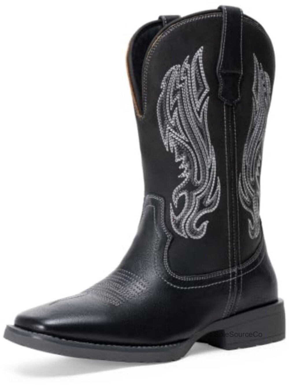 Men's Full-Grain Leather Western Cowboy Boots Square Toe Calf High